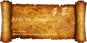 Glück Elemér névjegykártya
