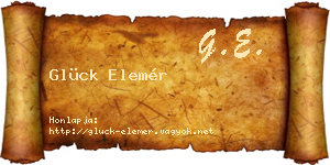Glück Elemér névjegykártya